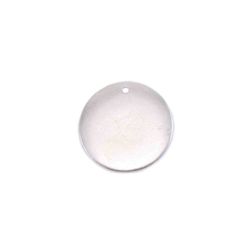 Silver Plated Pewter Round, Disc, Circle with Hole, 16mm (.63